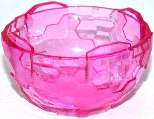 Pod, Round, Half, Alien 2 x 4 x 2 in Trans-Dark Pink