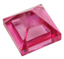 Brick Sloped 45° 1 x 1 x 2/3 Quadruple Convex [Pyramid] in Trans-Dark Pink