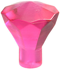 Rock 1 x 1 Jewel / Gem 24 Facet in Trans-Dark Pink