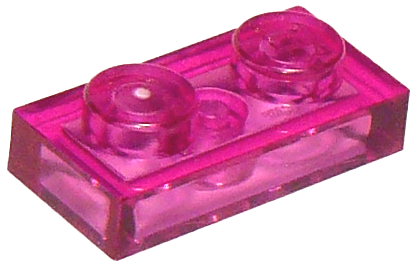 Plate 1 x 2 in Trans-Dark Pink