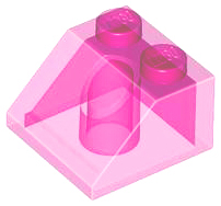 Brick Sloped 45° 2 x 2 in Trans-Dark Pink