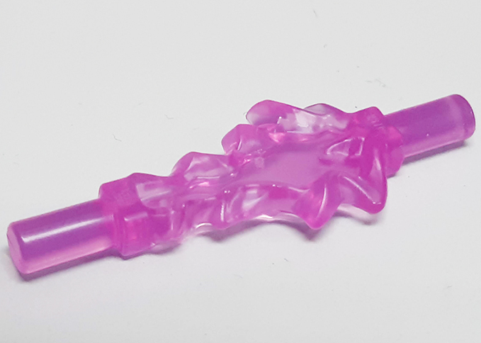 Wave / Power Burst / Flame, Bolt Small with Bar Ends in Trans-Dark Pink