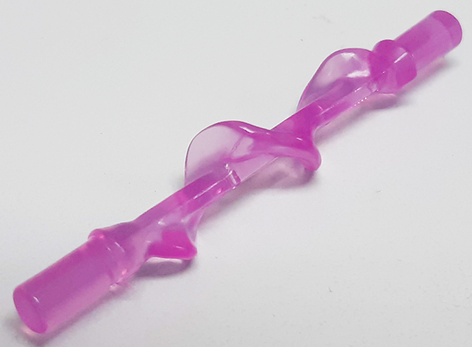 Wave / Power Burst / Flame, Bolt Spiral with Bar Ends in Trans-Dark Pink