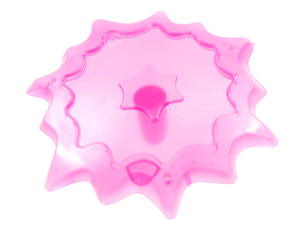 Wave / Power Burst / Flame, Shield Large with Bar End in Trans-Dark Pink
