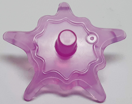 Wave / Power Burst / Flame, Shield Small with Bar Ends in Trans-Dark Pink