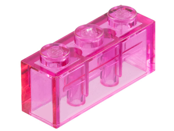 Brick 1 x 3 in Trans-Dark Pink