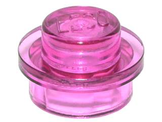 Plate Round 1 x 1 with Solid Stud in Trans-Dark Pink