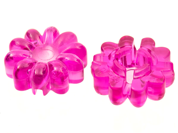 Clikits Icon, Flower 2 x 2 Large, 10 Petals with Hole in Trans-Dark Pink