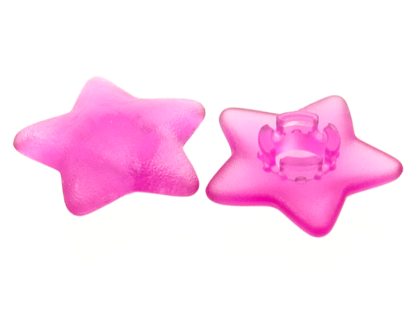 Clikits Icon, Star 2 x 2 Small with Pin [Frosted] in Trans-Dark Pink