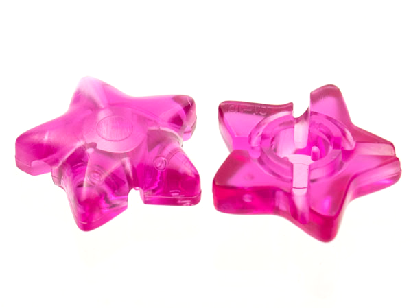 Clikits Icon, Star 2 x 2 Large with Hole in Trans-Dark Pink