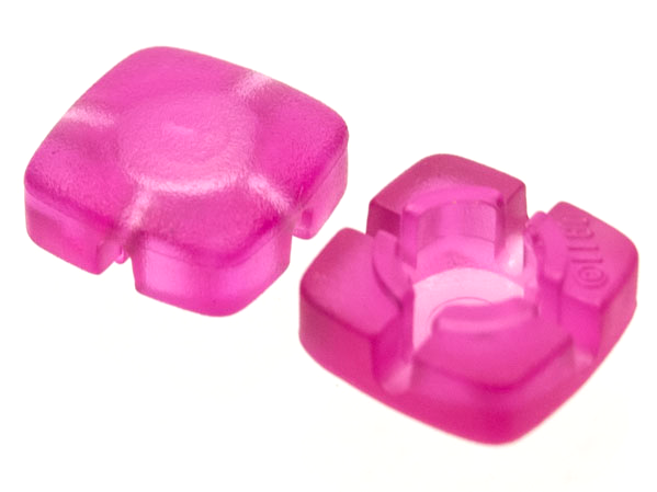 Clikits Icon, Square 2 x 2 Small, with Hole [Frosted] in Trans-Dark Pink