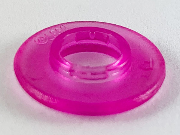 Clikits Bead, Ring Thin Large with Hole with Low Connector in Trans-Dark Pink