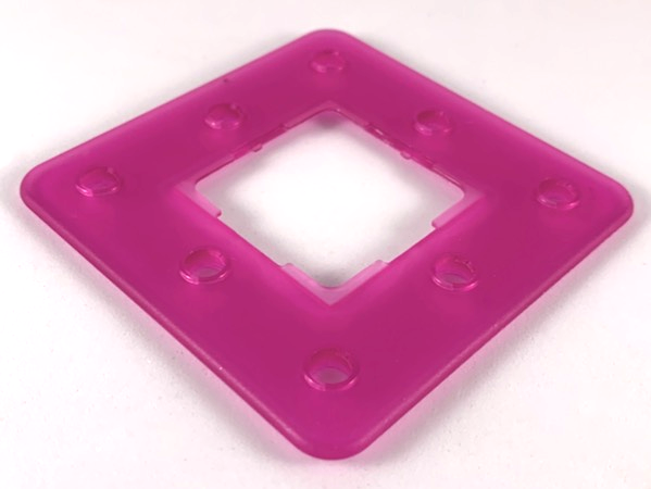 Clikits Frame, Square 3 x 3 with 8 Holes in Trans-Dark Pink