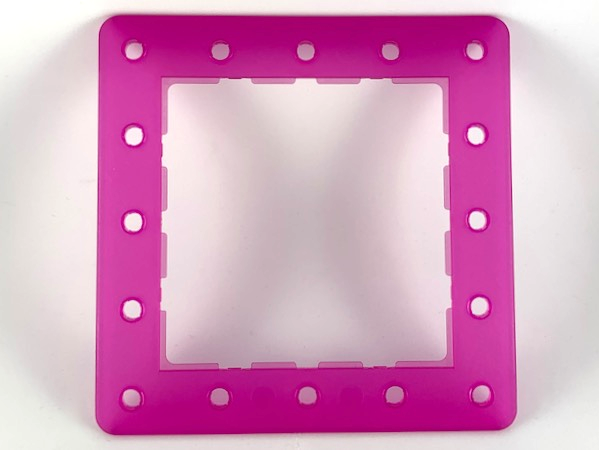 Clikits Frame, Square with 5 x 5 Holes Arrangement in Trans-Dark Pink