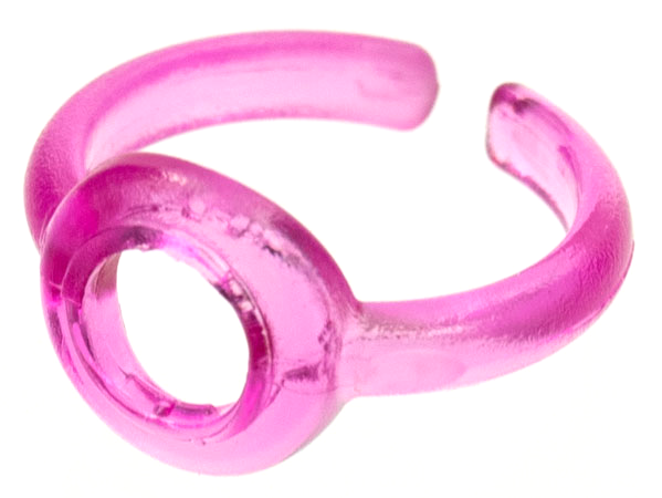 Clikits Ring, Narrow Band with Hole in Top in Trans-Dark Pink