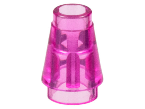 Cone 1 x 1 [Top Groove] in Trans-Dark Pink