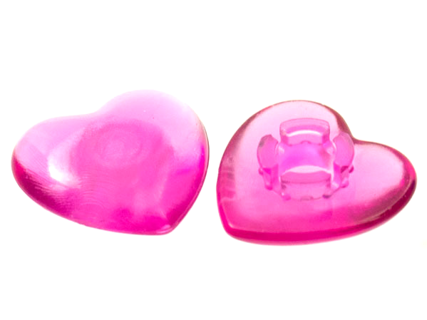 Clikits Icon, Heart 2 x 2 Small with Pin [Polished] in Trans-Dark Pink
