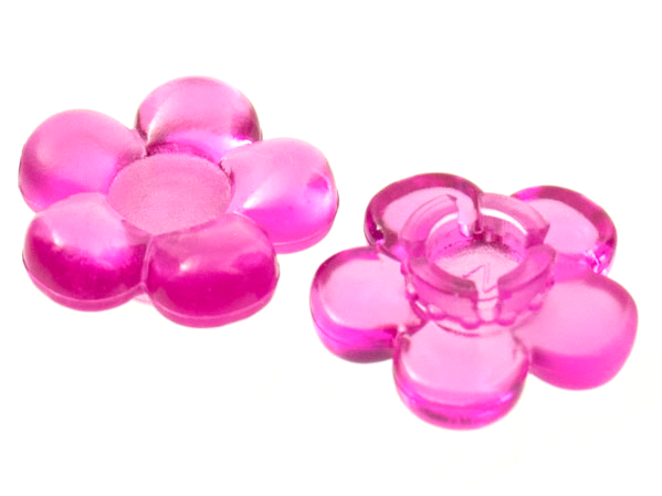 Clikits Icon, Flower 2 x 2 Small, 5 Petals with Pin [Polished] in Trans-Dark Pink