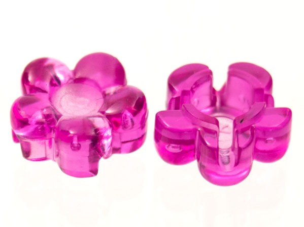Clikits Icon, Flower 2 x 2 Small, 5 Petals with Hole in Trans-Dark Pink
