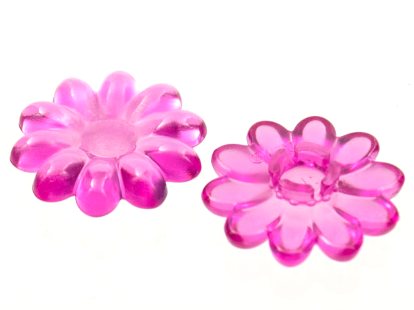 Clikits Icon, Flower 2 x 2 Large, 10 Petals with Pin [Polished] in Trans-Dark Pink