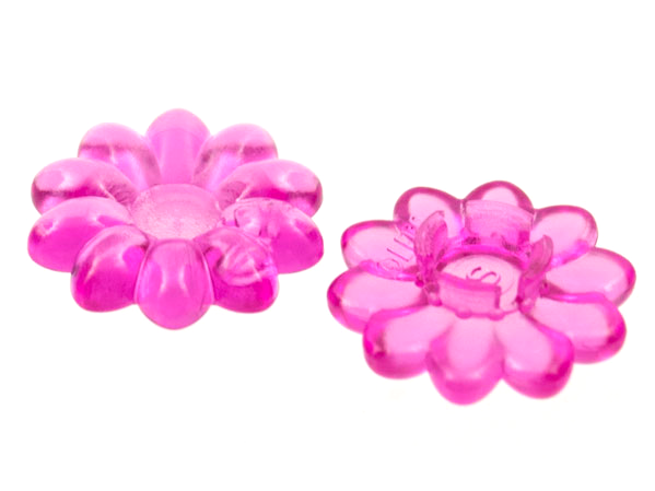 Clikits Icon, Flower 2 x 2 Small, 10 Petals with Pin [Polished] in Trans-Dark Pink
