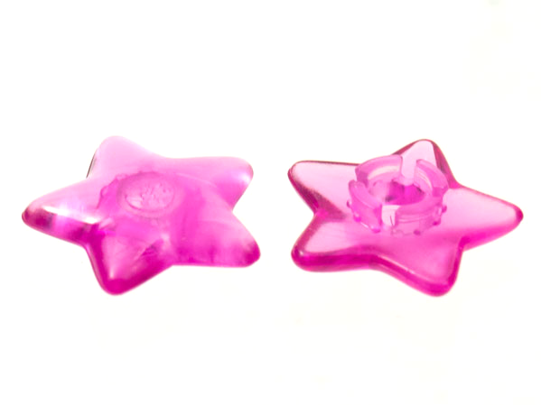 Clikits Icon, Star 2 x 2 Small with Pin [Polished] in Trans-Dark Pink