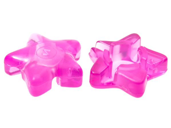 Clikits Icon, Star 2 x 2 Small, with Hole in Trans-Dark Pink