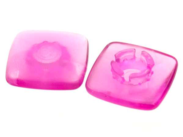 Clikits Icon, Square 2 x 2 Small with Pin [Polished] in Trans-Dark Pink
