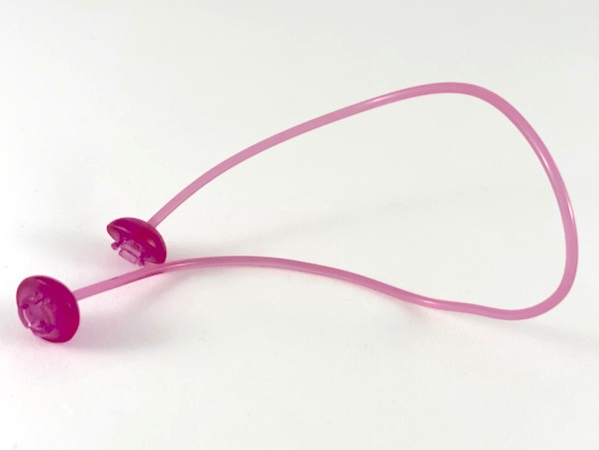 Clikits Cord, Jelly String, 170mm, with Same Colored Caps in Trans-Dark Pink