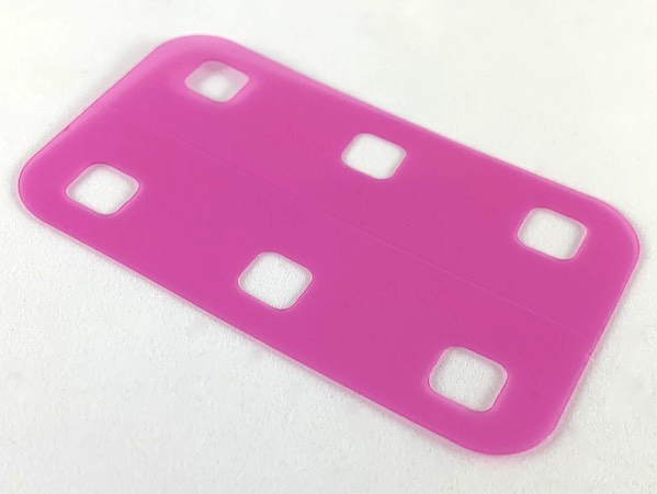 Clikits Rectangle 5 x 8.5 with Rounded Corners and 6 Holes in Trans-Dark Pink