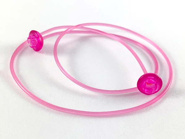 Clikits Cord, Jelly String, 375mm, with Same Colored Caps in Trans-Dark Pink