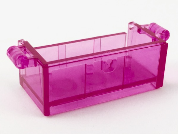 Treasure Chest Bottom without Rear Slots in Trans-Dark Pink