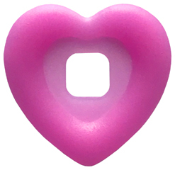Clikits Icon Accent, Heart 3 3/8 x 3 3/8 with Raised Border in Trans-Dark Pink
