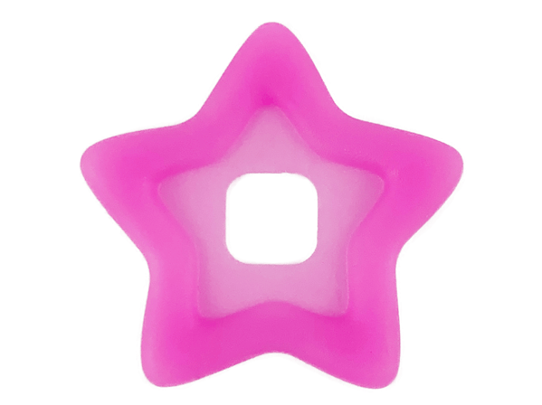 Clikits Icon Accent, Star 3 5/8 x 3 5/8 with Raised Border in Trans-Dark Pink