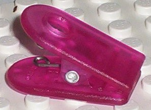 Clikits Paper Fastener / Paper Clip 2 x 4 Spring Clip, 1 Hole in Trans-Dark Pink