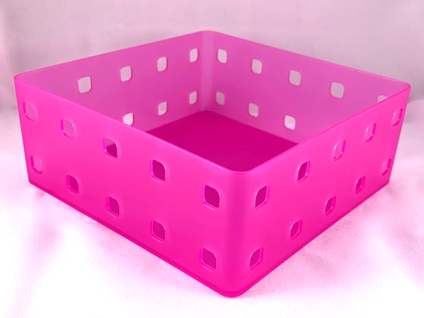 Clikits Container, 15 x 15 x 5, 10 Holes on Each Side in Trans-Dark Pink