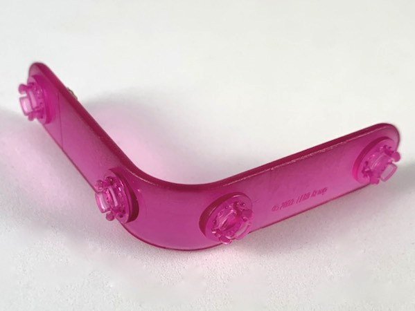 Clikits Connector, L-Bent 6 x 6 with 4 Pins in Trans-Dark Pink