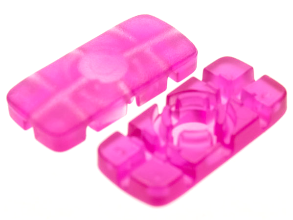 Clikits Icon, Rectangle 3L with Hole in Trans-Dark Pink