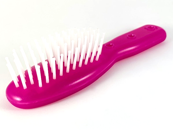Clikits Hairbrush 18 x 5, 3 Holes in Handle, Embossed 'Clikits' on Back in Trans-Dark Pink
