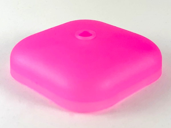 Clikits Container Box, Top / Lid, Square with 1 Hole in Trans-Dark Pink