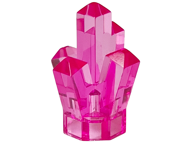Rock 1 x 1 Crystal 5 Point in Trans-Dark Pink