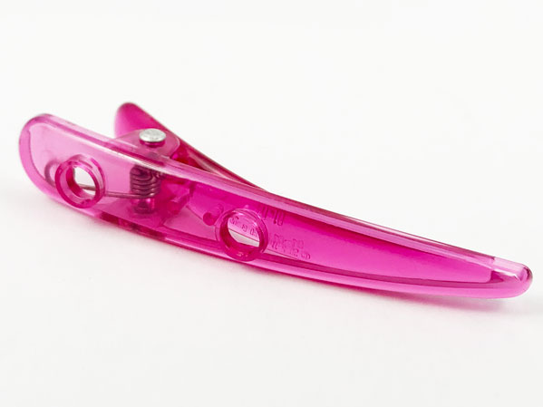 Clikits Hair Clip, Long, 2 Holes in Trans-Dark Pink