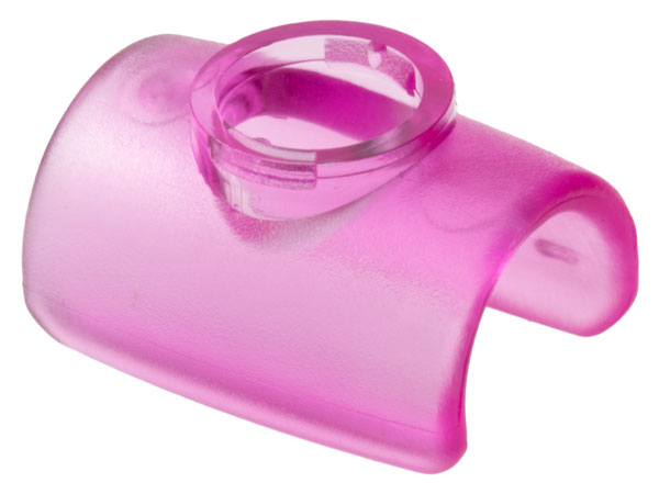 Clikits Connector, Domed 1 x 2 x 1 with Hole (Pencil Connector) in Trans-Dark Pink