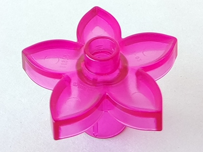 Duplo Plant, Flower with 1 Top Stud in Trans-Dark Pink