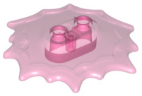 Plate Special, Wave / Power Burst / Flame, with Two Studs in Trans-Dark Pink