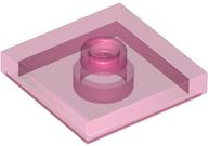 Plate Special 2 x 2 with Groove and Center Stud (Jumper) in Trans-Dark Pink