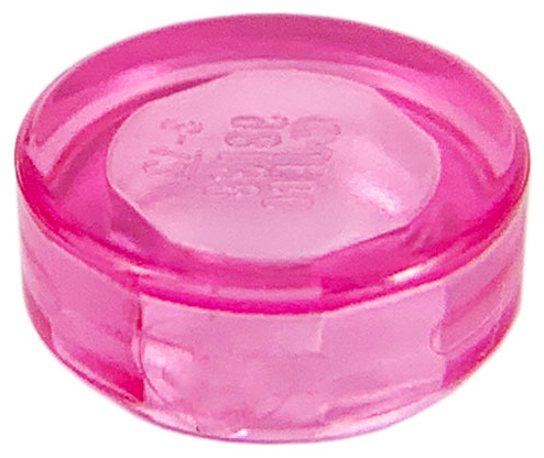 Tile Round 1 x 1 in Trans-Dark Pink