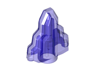 Rock 1 x 2 Crystal Stepped in Trans-Purple
