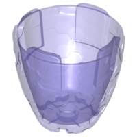 Pod, Elongated, Half, Alien 2 x 4 x 4 in Trans-Purple