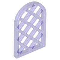 Window 1 x 2 x 2 2/3 Pane Lattice Diamond with Rounded Top in Trans-Purple